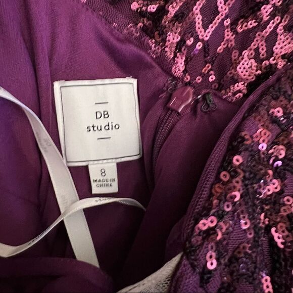 DB studio pattern sequin illusion plunge dress - Picture 11 of 13